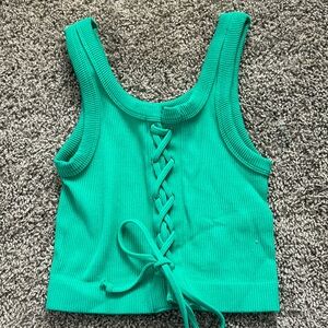 Green crop top